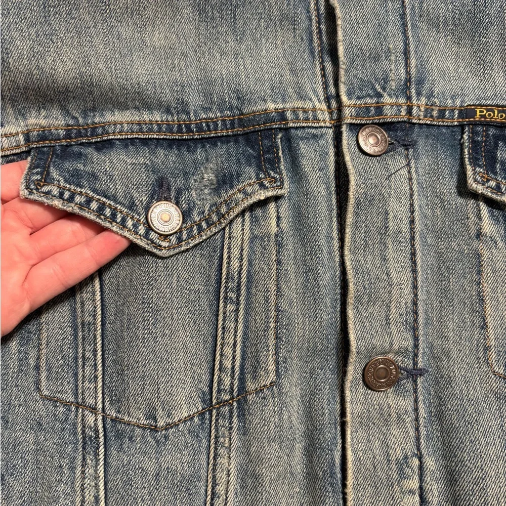 Ralph Lauren Blue Denim Jacket with Bear Print - Picture 11 of 12
